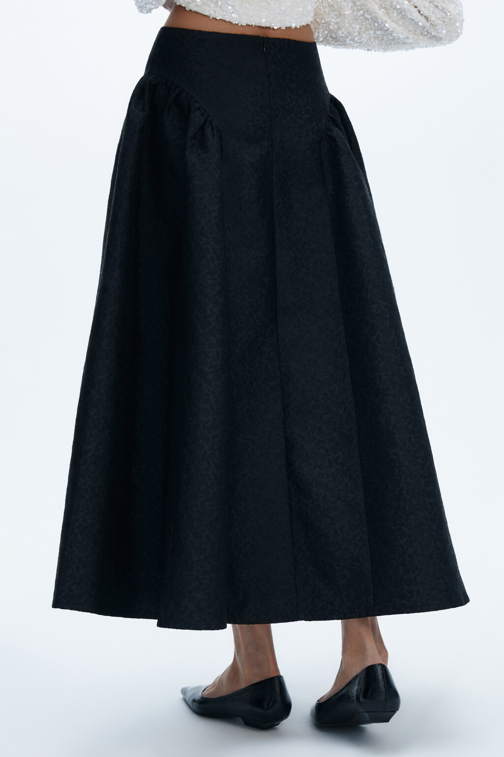 Юбка миди пышная из тафты - цвет черный - 4