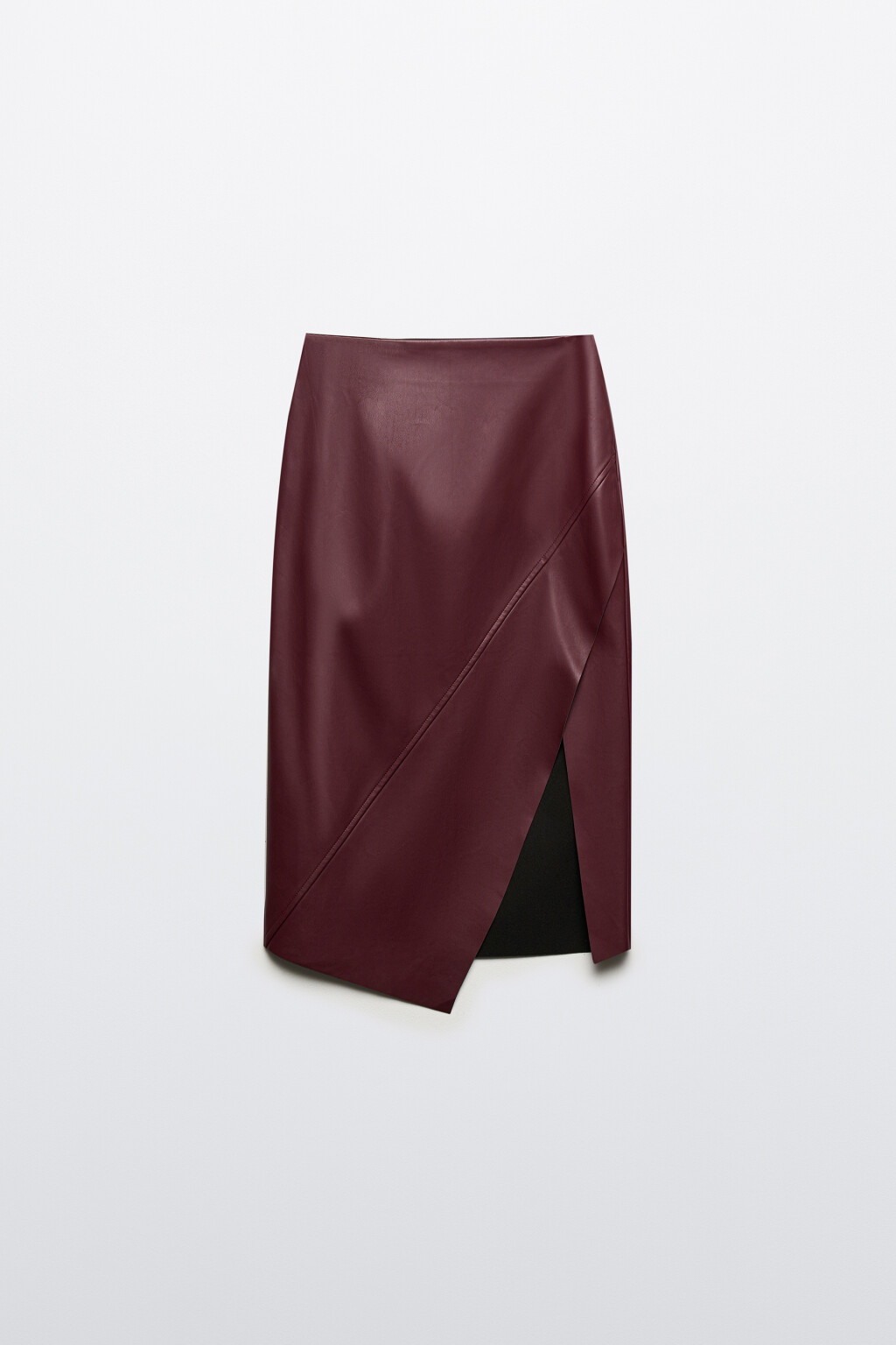 Юбка миди с асимметричным разрезом - цвет бордовый - 7