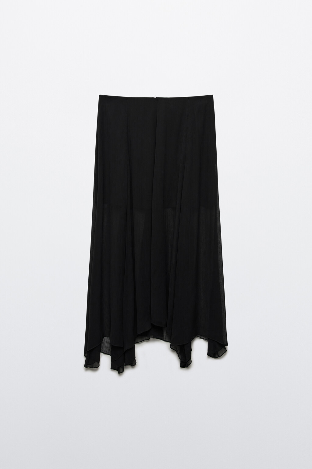 Юбка макси асимметричная из шифона - цвет черный - 8