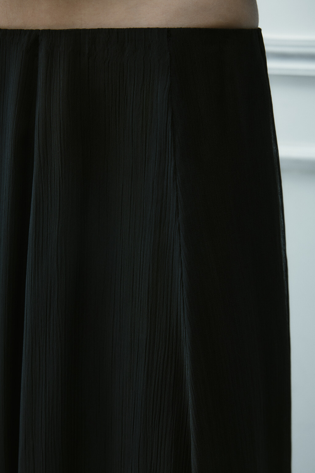 Юбка макси асимметричная из шифона - цвет черный - 6