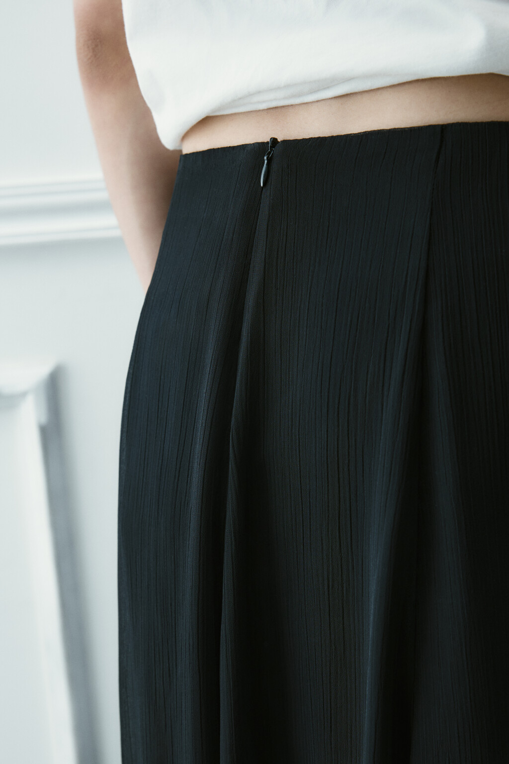 Юбка макси асимметричная из шифона - цвет черный - 7