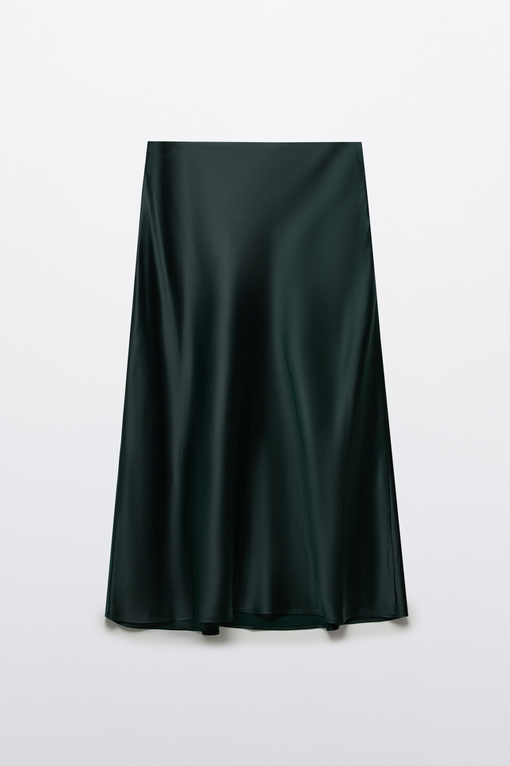 Юбка-годе макси атласная - цвет зеленый - 7