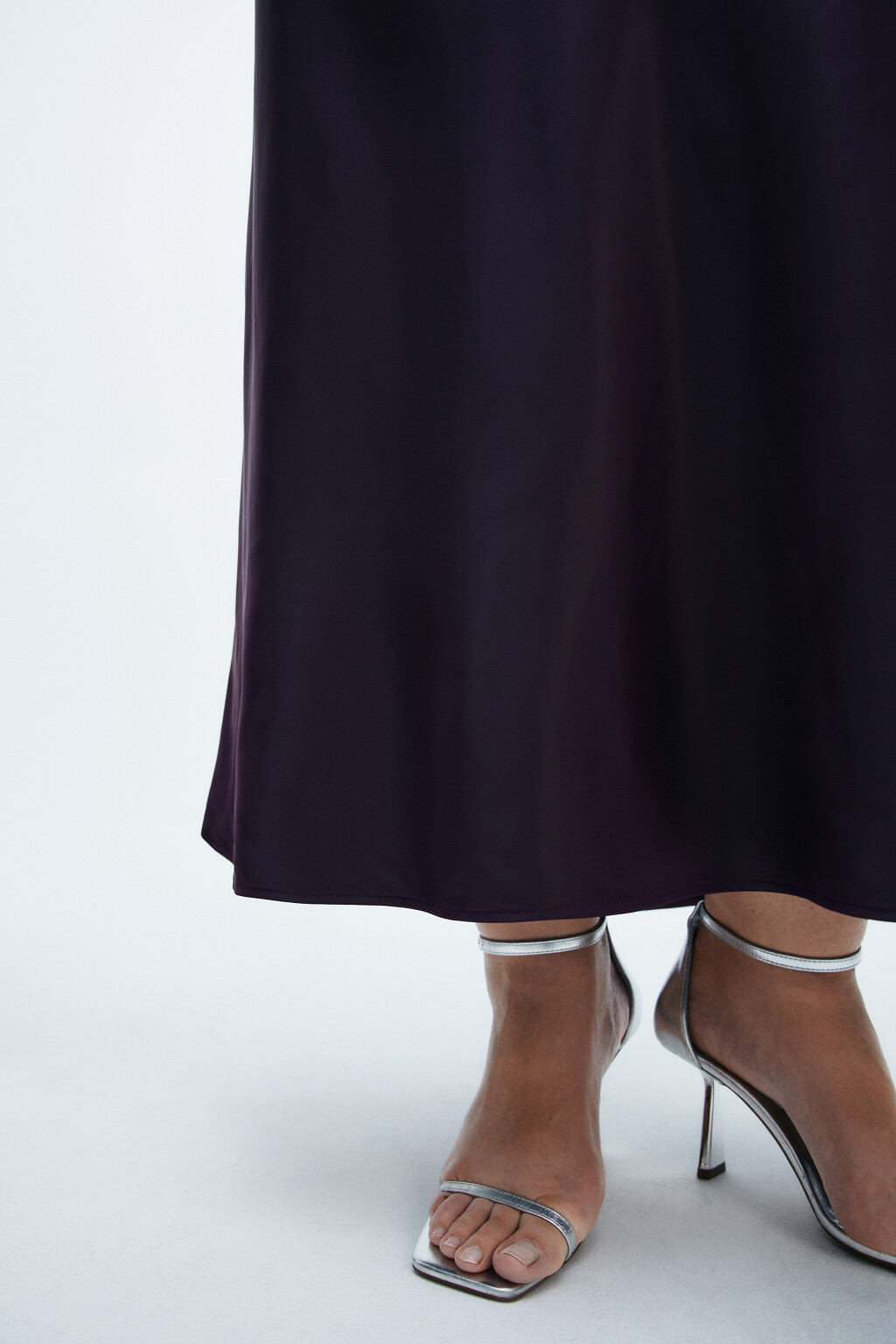 Юбка-годе макси атласная - цвет фиолетовый - 6