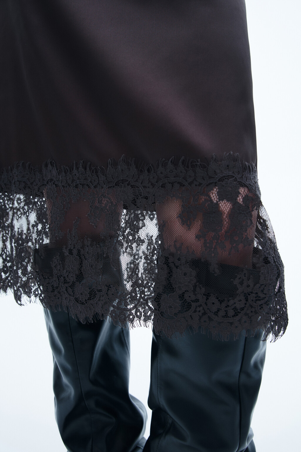 Юбка-годе миди с кружевом - цвет коричневый - 6