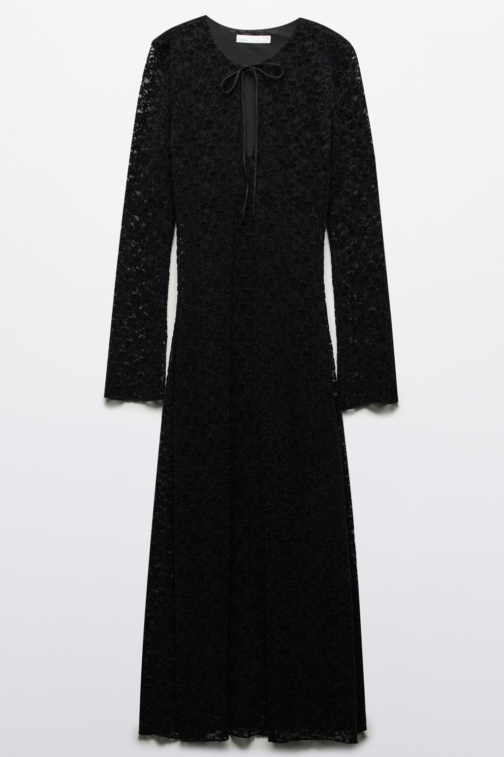 Платье макси облегающее ажурное - цвет черный - 7