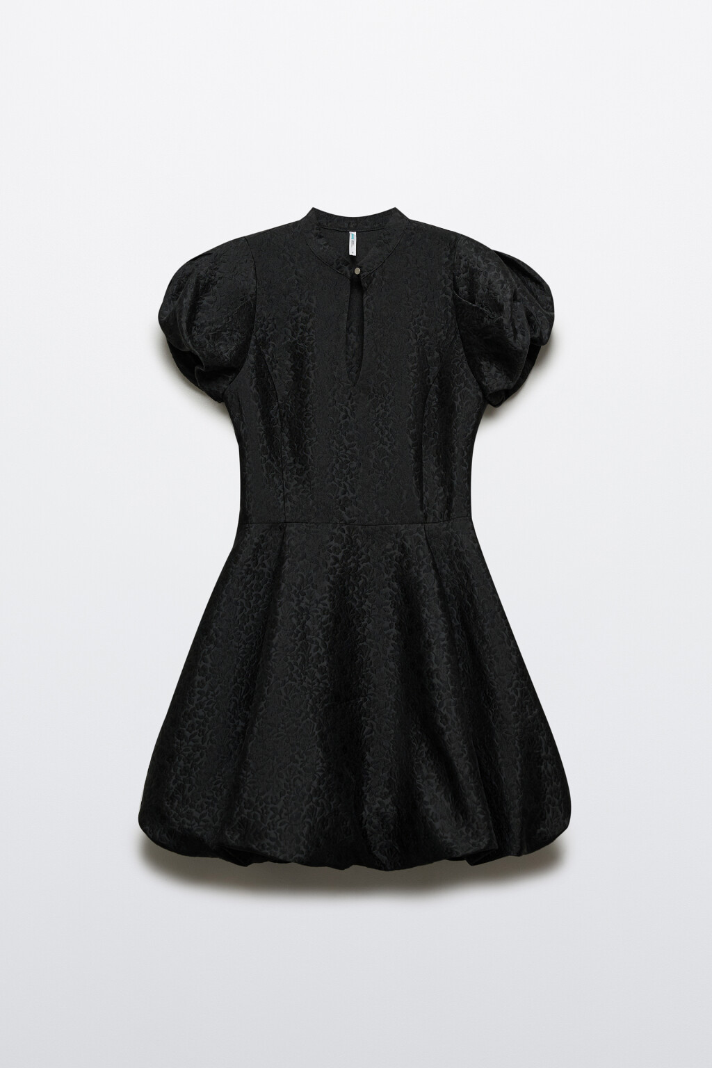 Платье с пышной юбкой и рукавами - цвет черный - 9