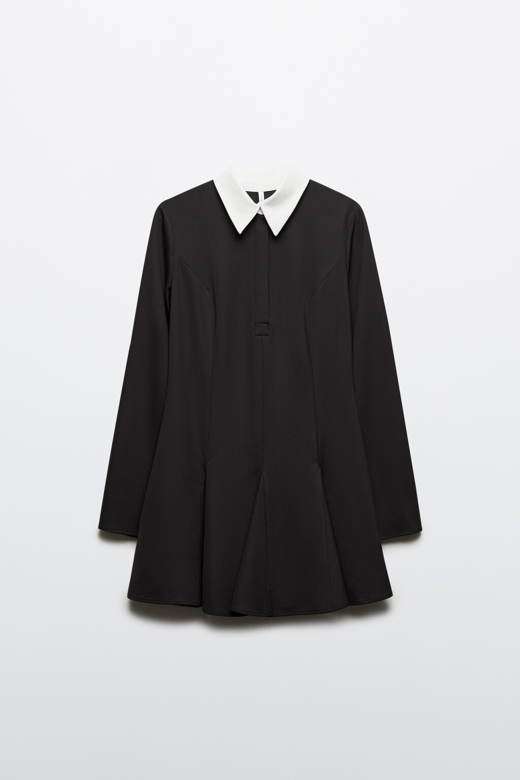 Платье приталенное с воротничком - цвет черный - 8