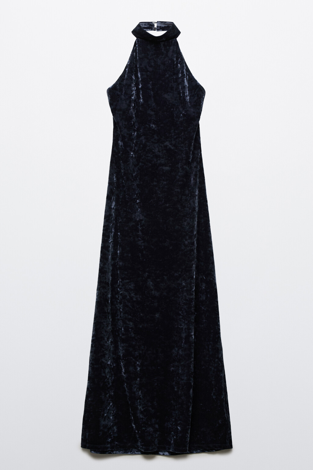 Платье миди бархатное с воротником - цвет синий - 8