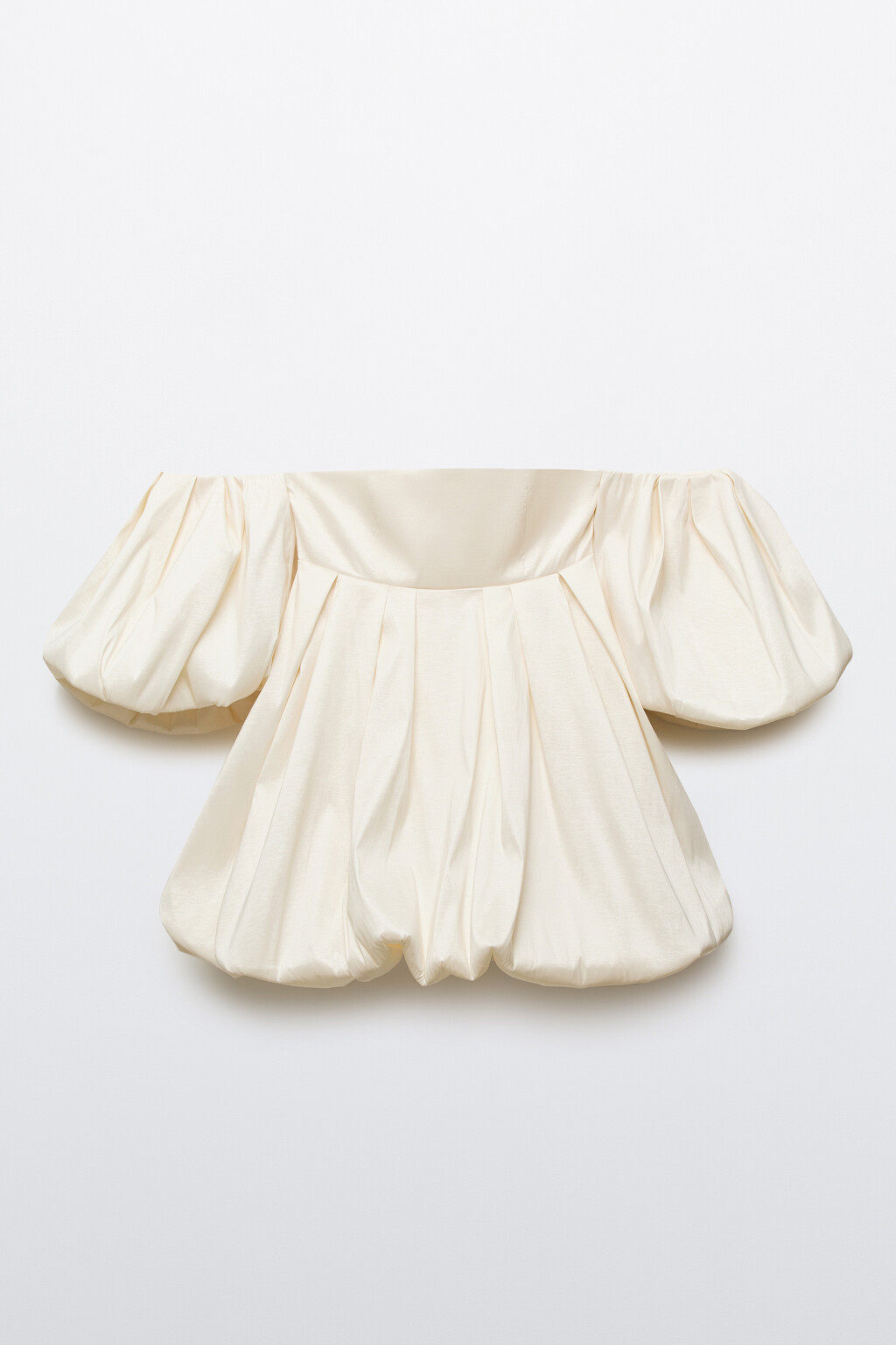 Платье мини пышное с открытыми плечами - цвет молочный - 12