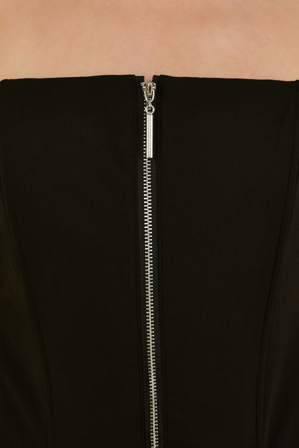 Топ-бандо облегающий на молнии - цвет черный - 6