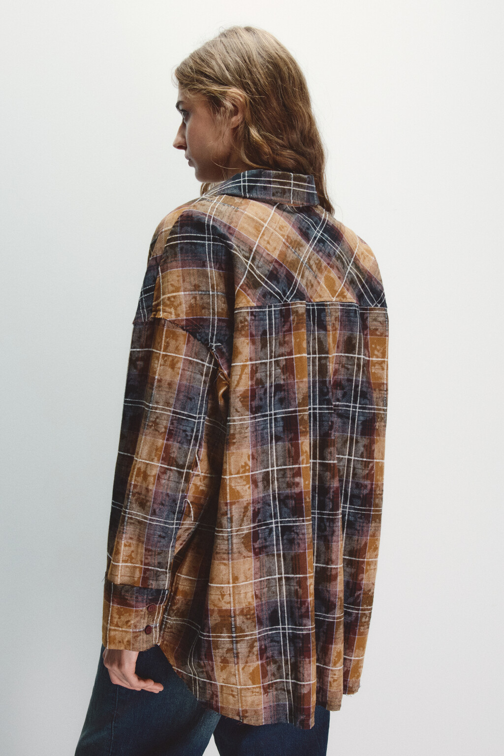 Рубашка в клетку с состаренным эффектом - цвет мультиколор - 3
