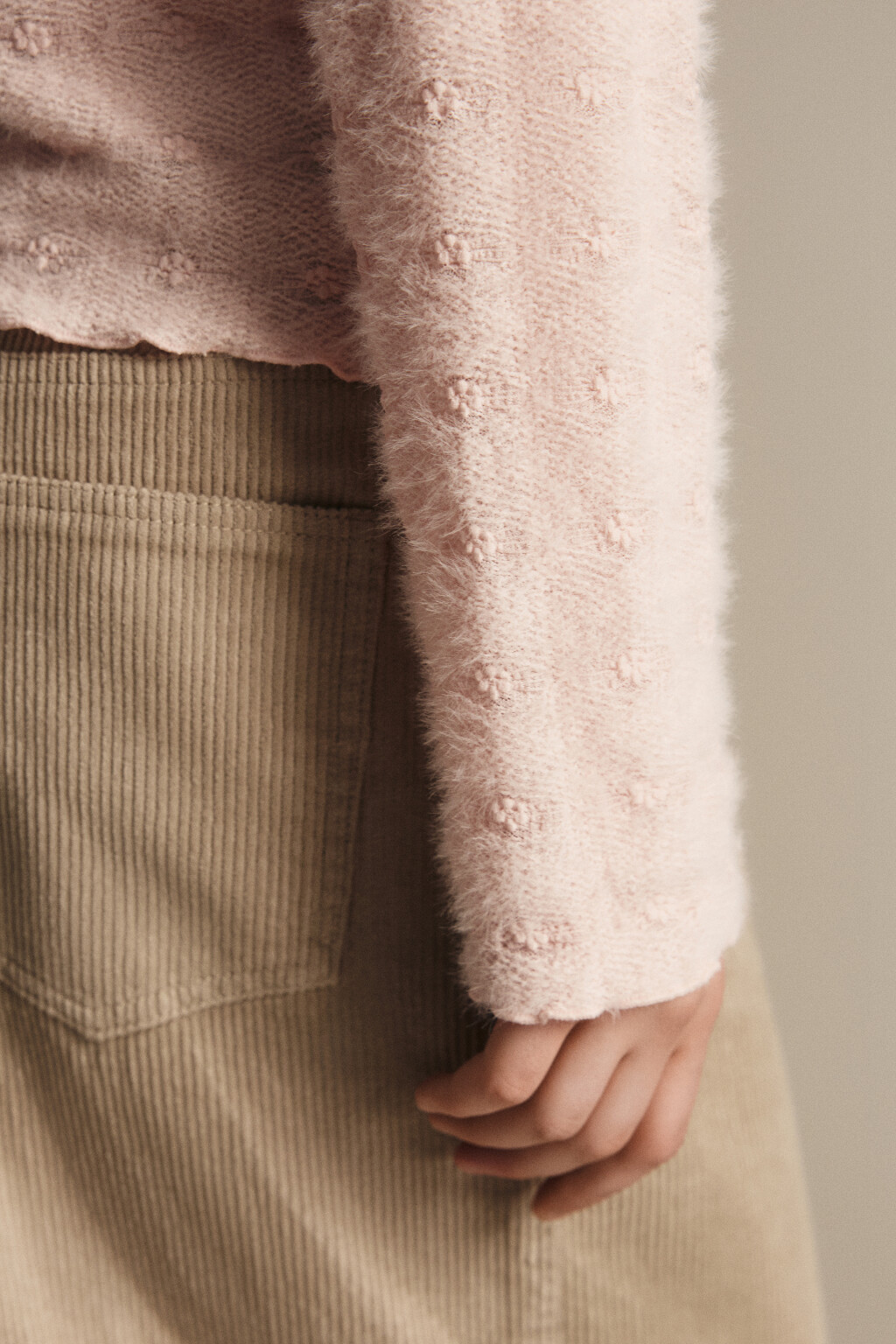 Блузка ажурная с волнистыми краями - цвет розовый - 6