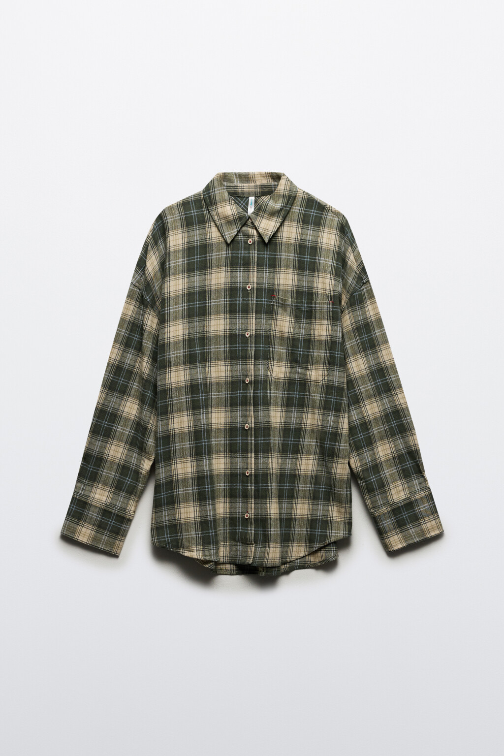 Рубашка фланелевая в клетку - цвет зеленый - 7