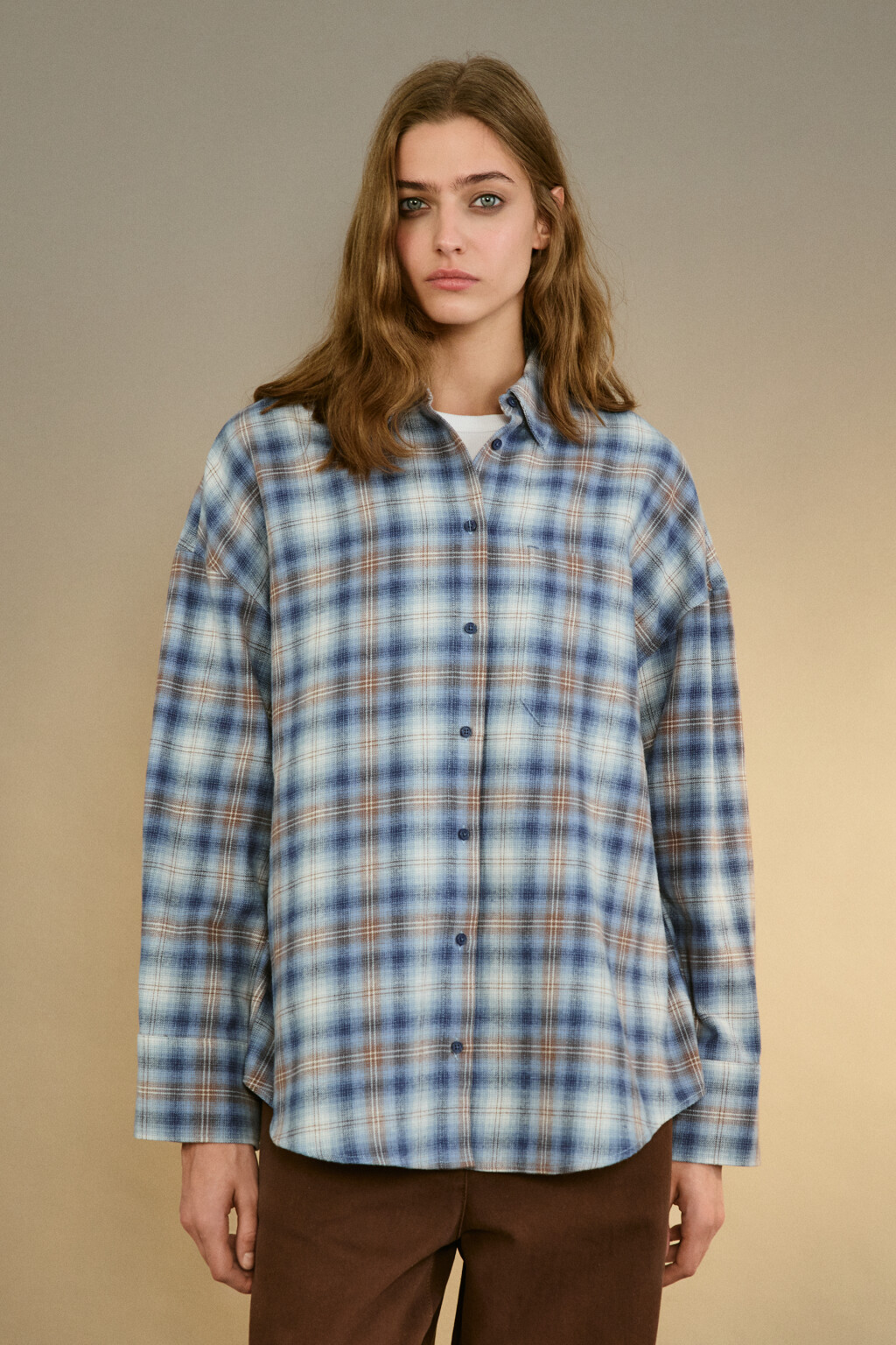 Рубашка фланелевая в клетку - цвет мультиколор - 2