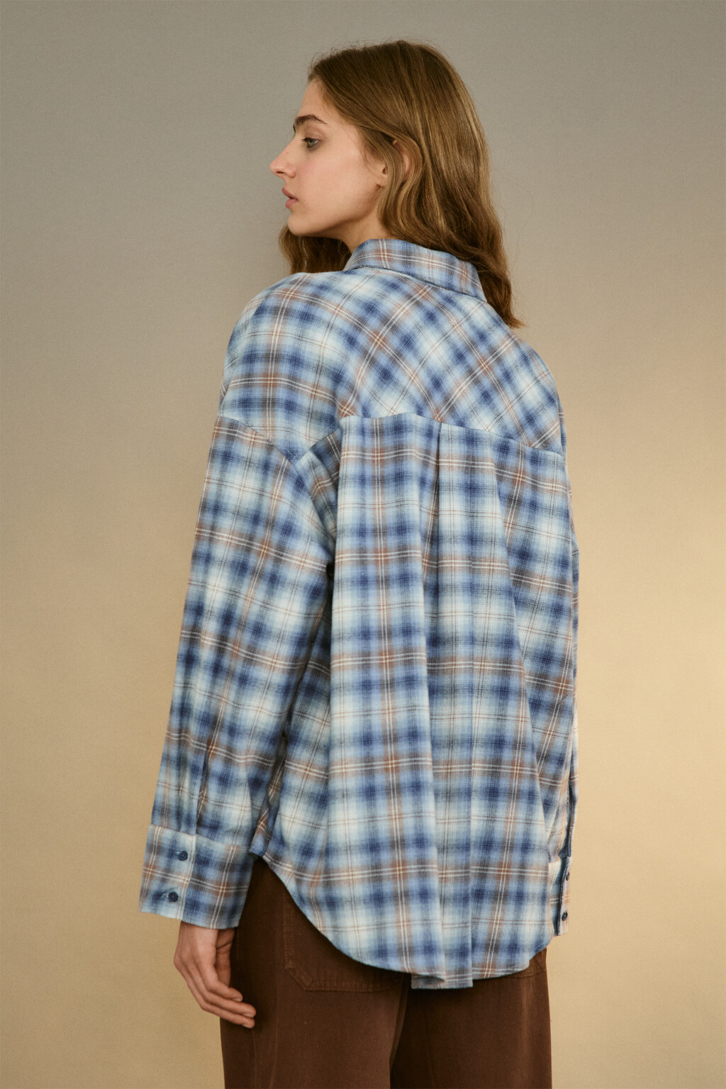 Рубашка фланелевая в клетку - цвет мультиколор - 3