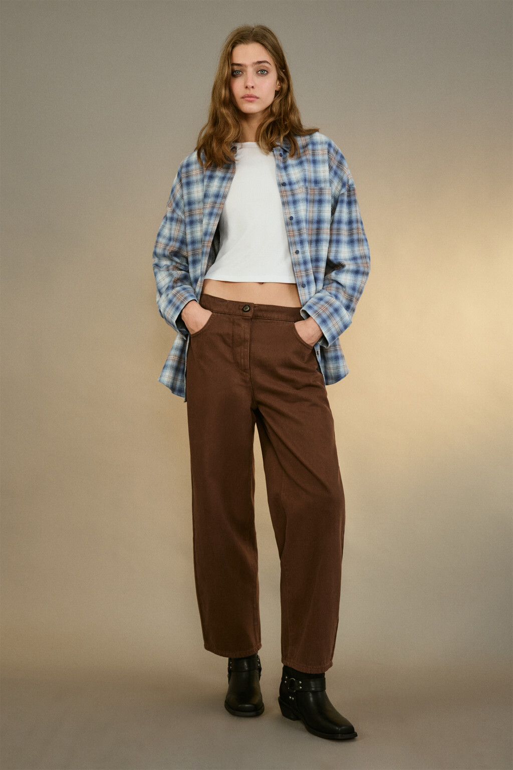 Рубашка фланелевая в клетку - цвет мультиколор - 4