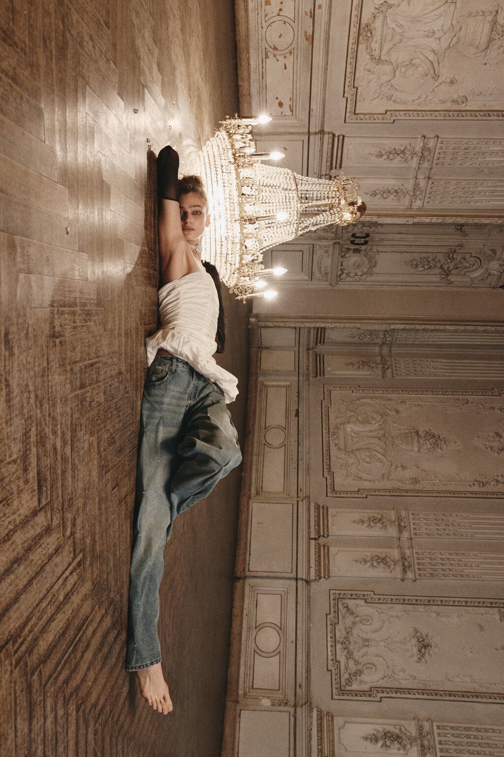 Топ-бандо с пышной баской - цвет молочный - 2