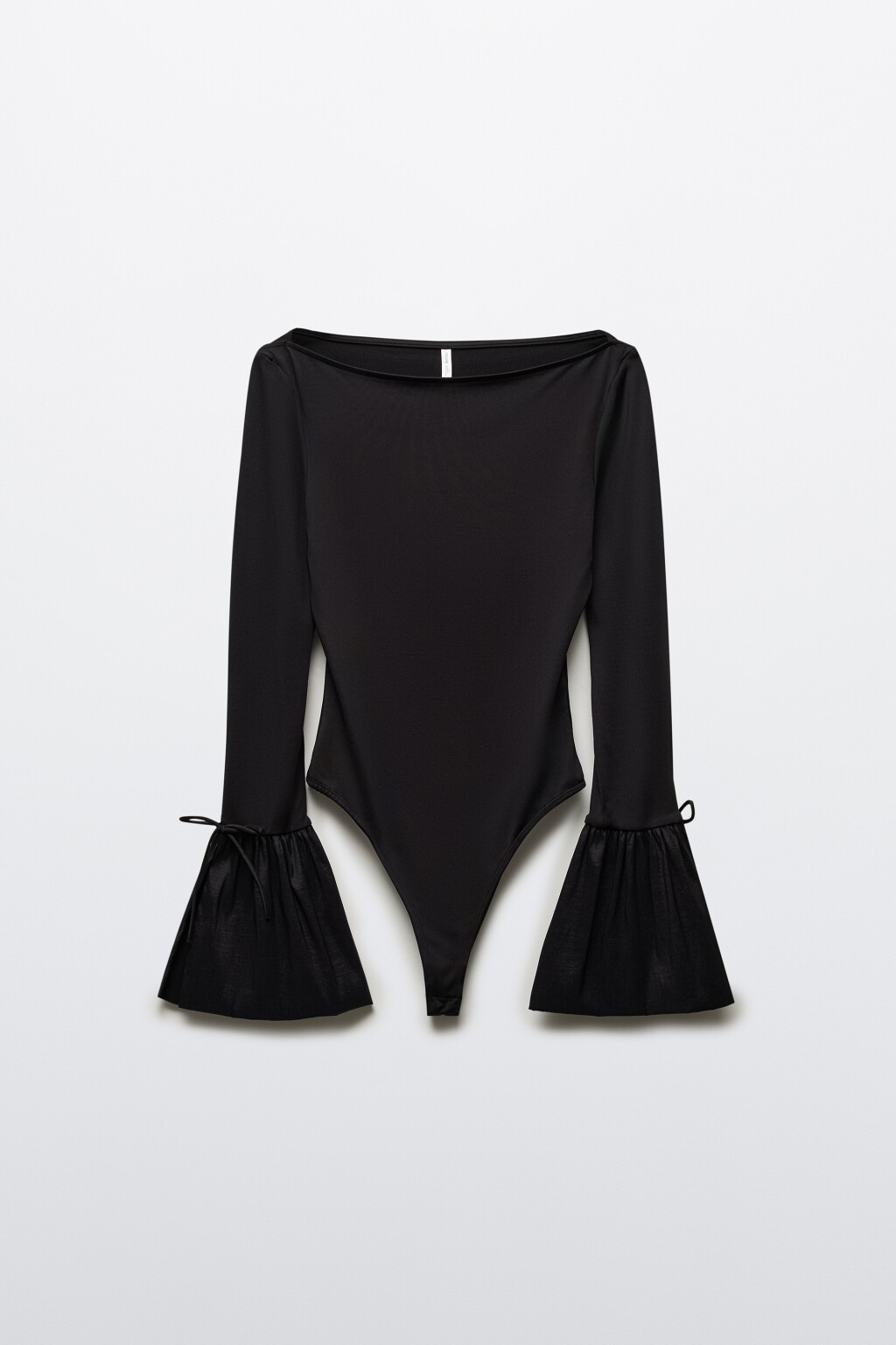 Боди с рукавами-колокольчиками на завязках - цвет черный - 10