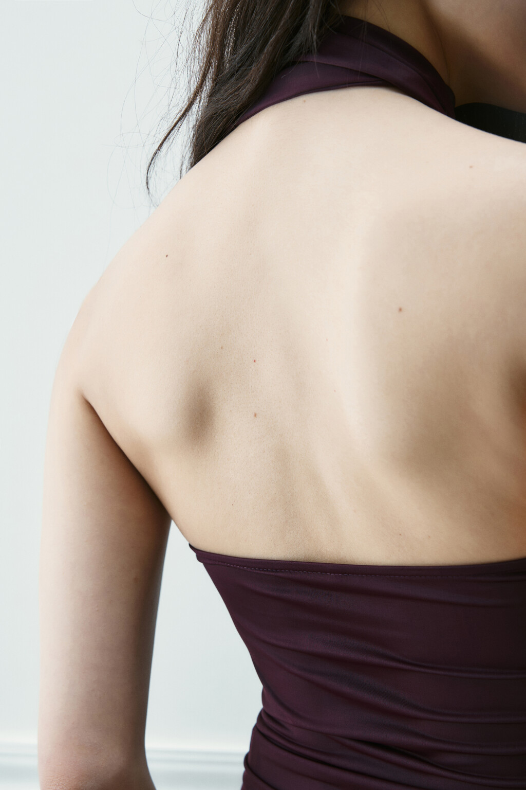 Топ на одно плечо с шарфом - цвет фиолетовый - 7