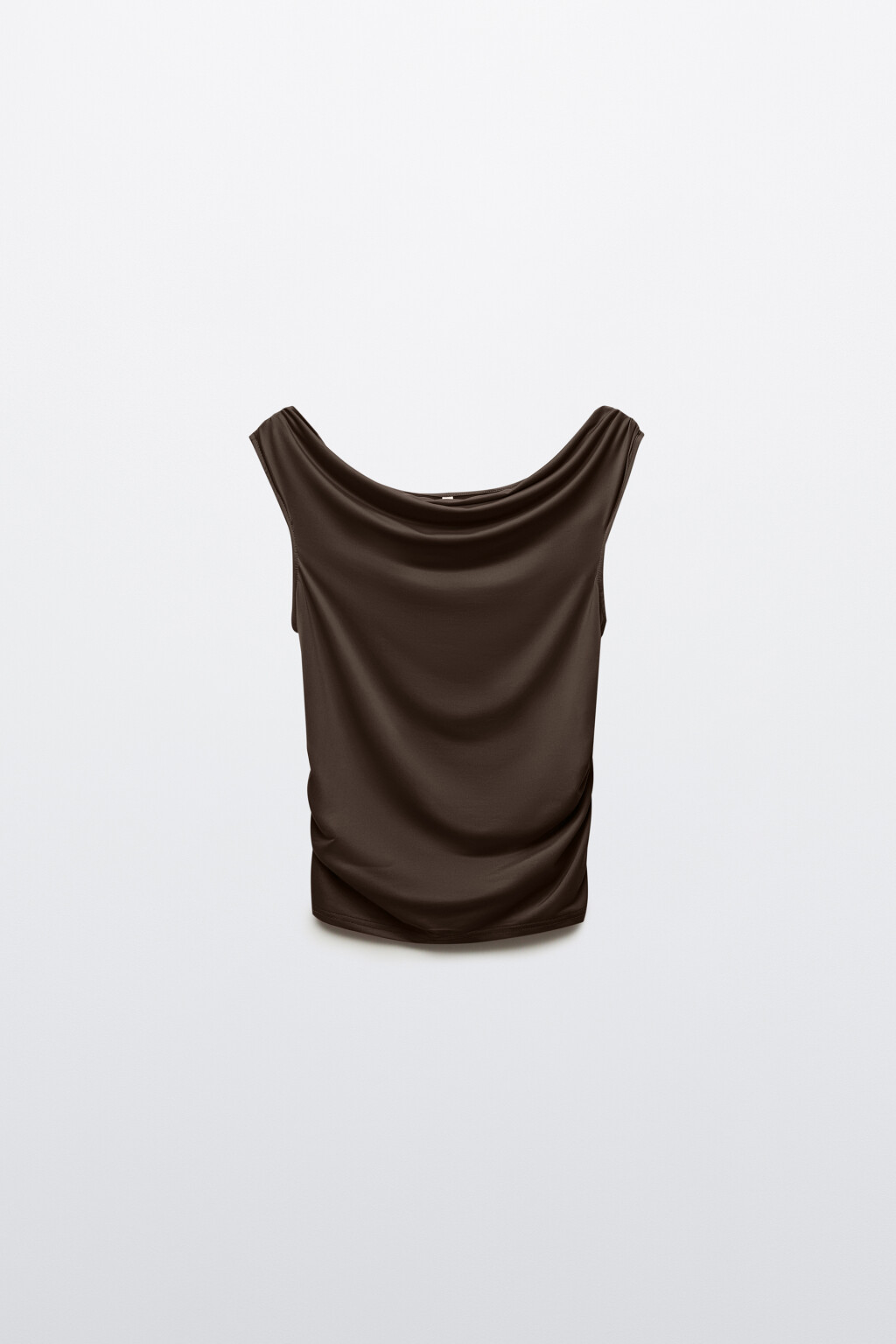 Топ облегающий с открытыми плечами - цвет коричневый - 8
