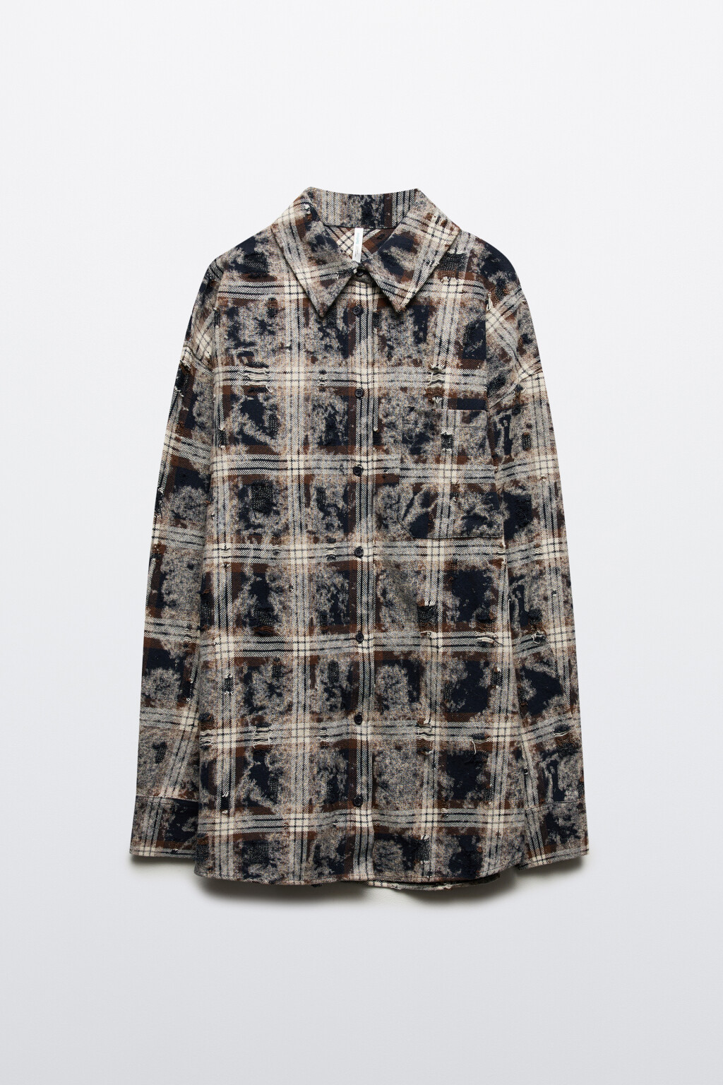 Рубашка oversize с состаренным эффектом - цвет синий - 7