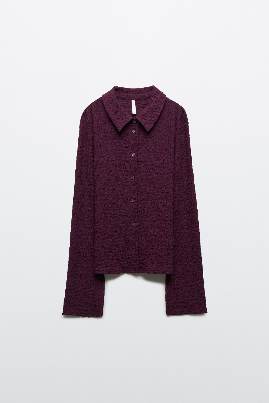 Рубашка облегающая с разрезами - цвет фиолетовый - 7