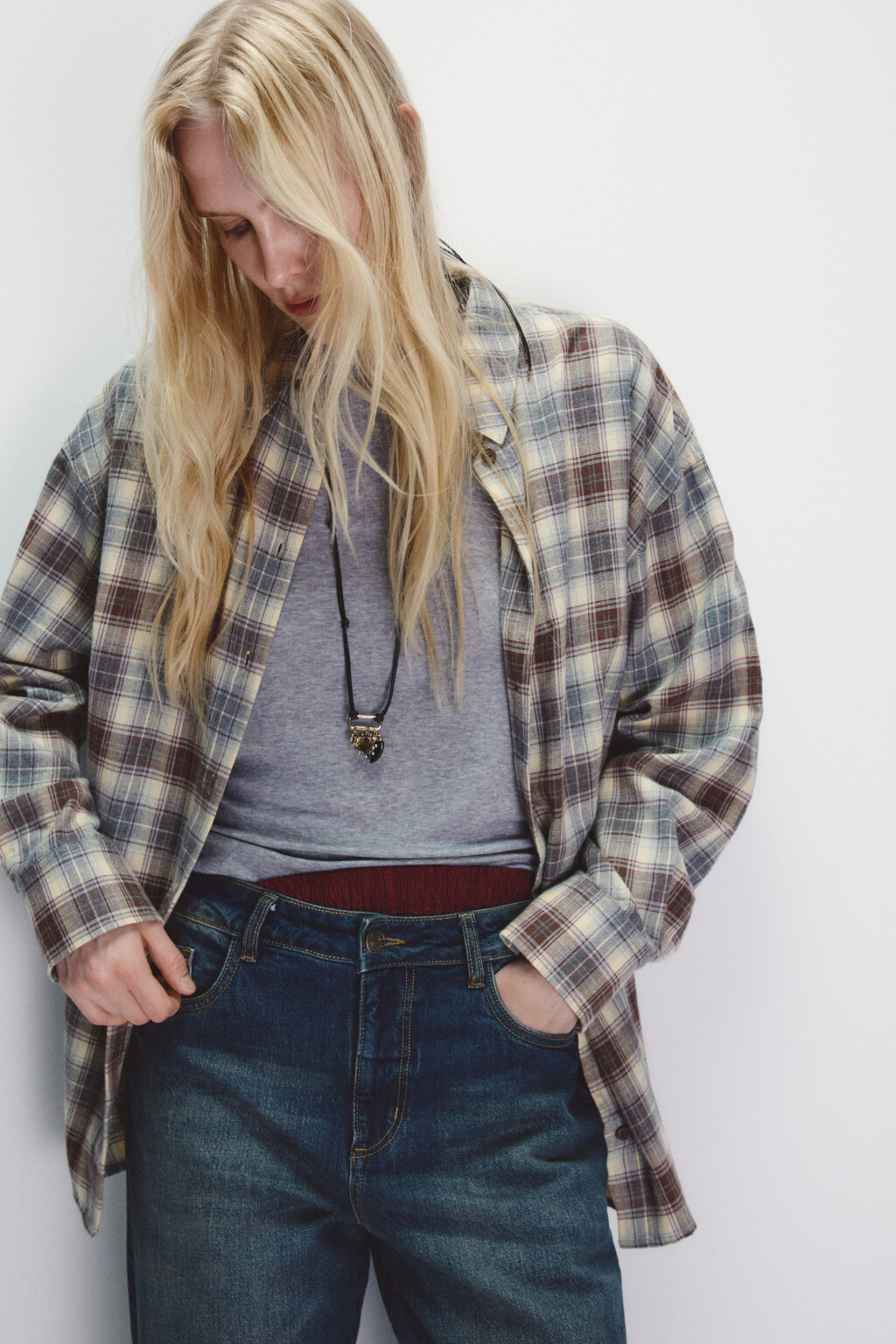 Рубашка хлопковая в клетку - цвет мультиколор - 1