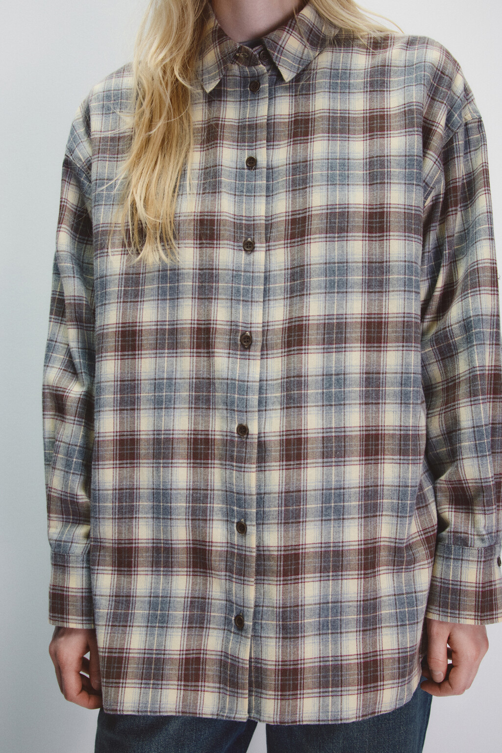 Рубашка хлопковая в клетку - цвет мультиколор - 5