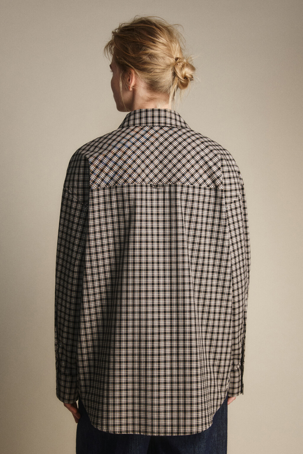 Рубашка oversize в клетку - цвет синий - 3