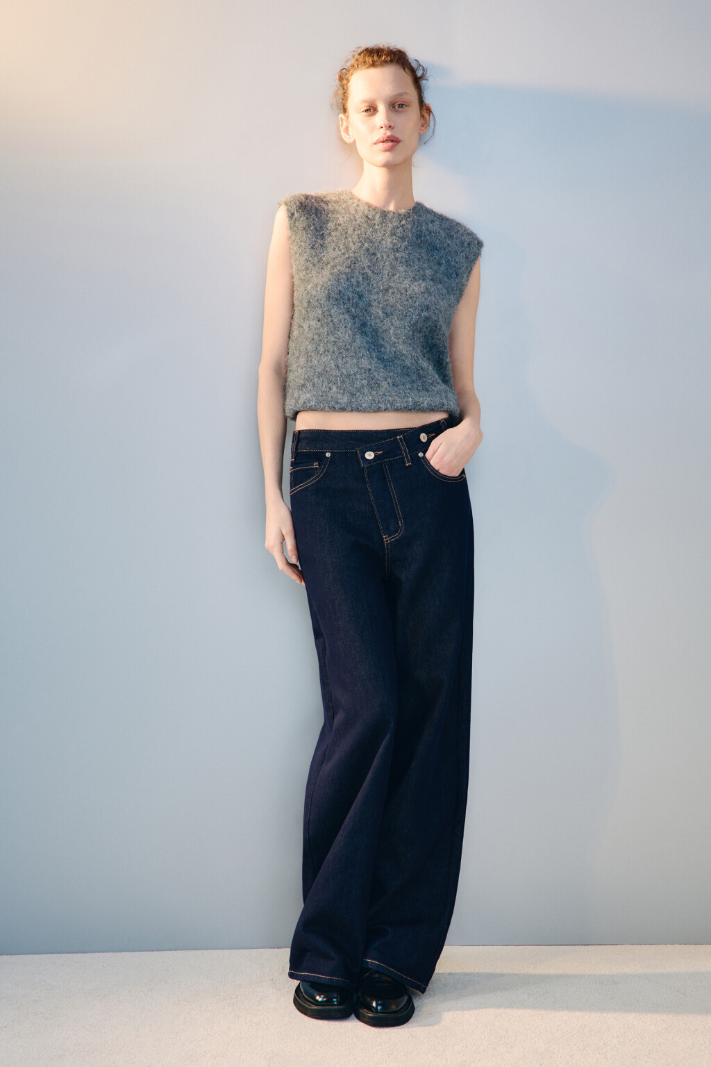 Жилет вязаный с шерстью - цвет серый - 4