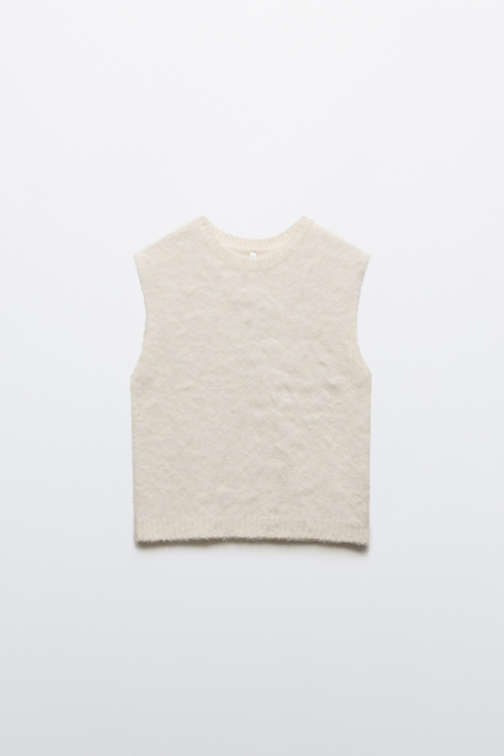 Жилет вязаный с шерстью - цвет молочный - 8