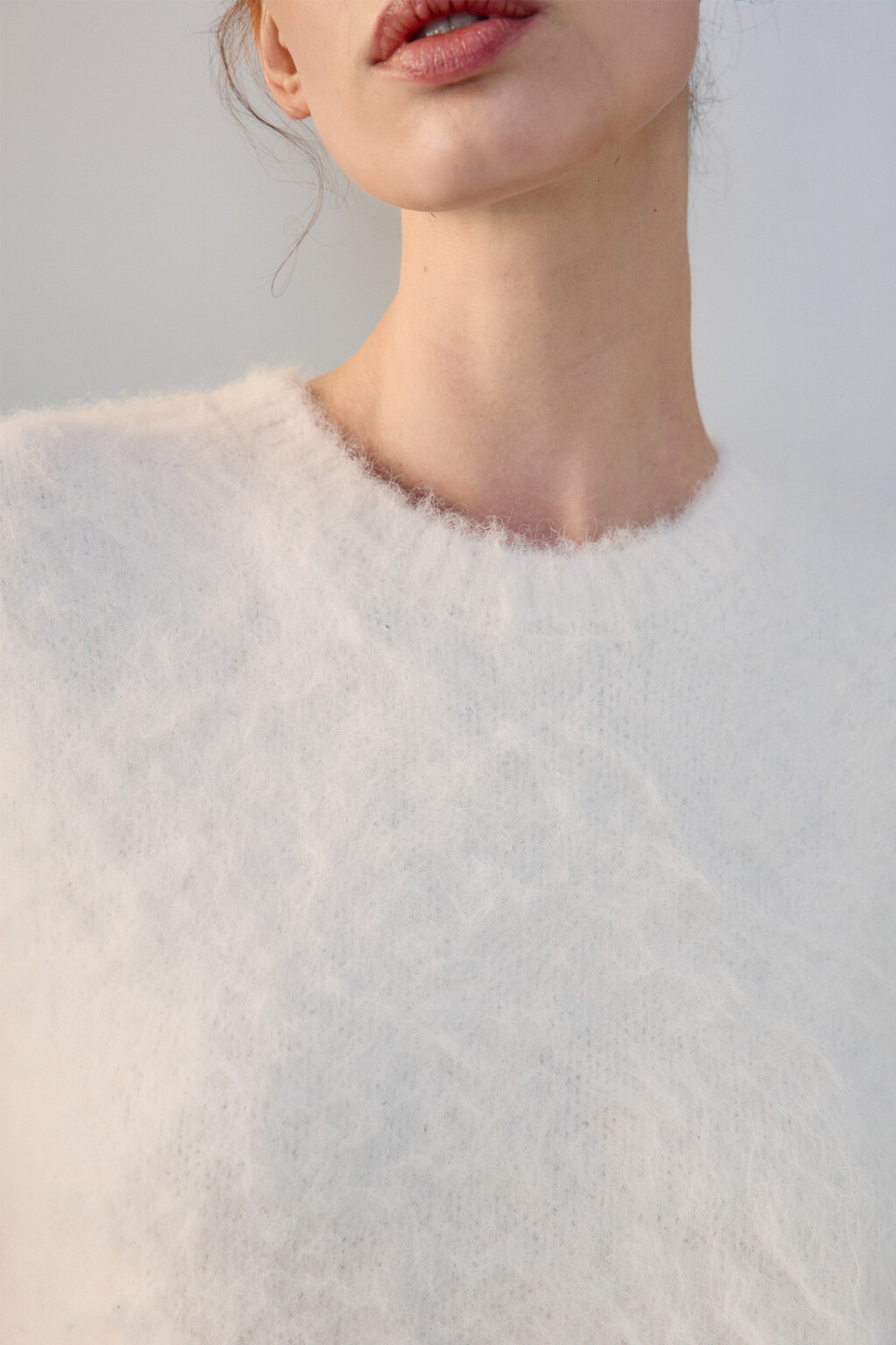 Жилет вязаный с шерстью - цвет молочный - 6