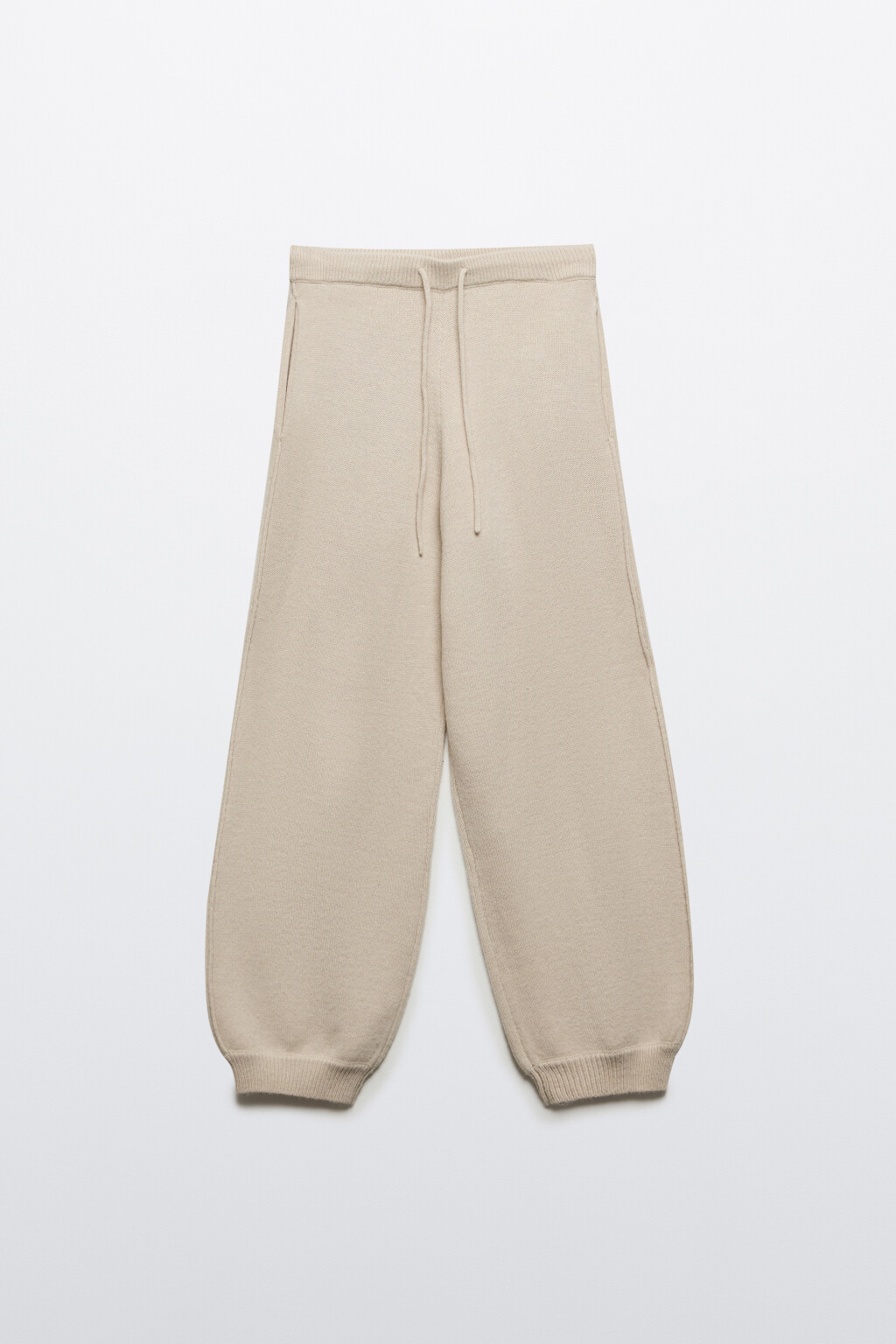 Брюки-джоггеры из вязаного трикотажа - цвет бежевый - 7