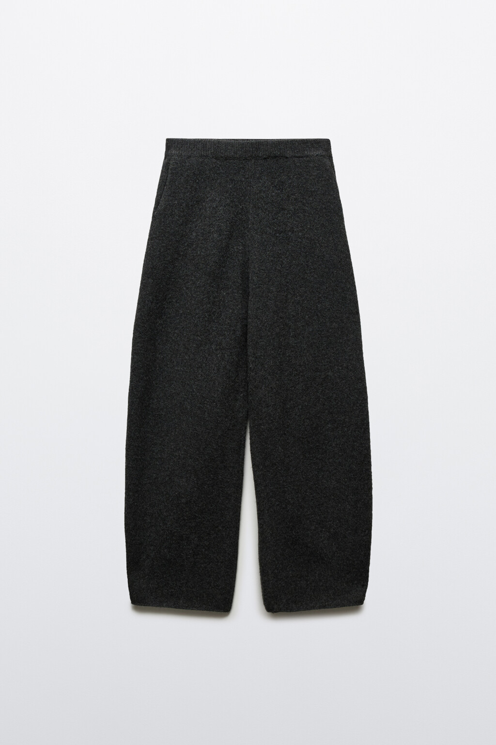 Брюки-бананы из вязаного трикотажа - цвет серый - 7