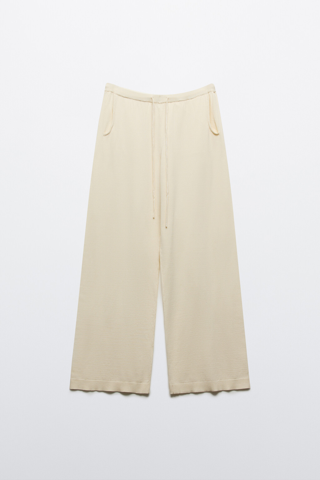 Брюки straight fit вязаные - цвет ванильный - 1