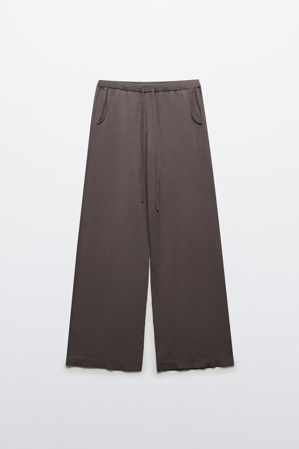 Брюки straight fit вязаные - цвет серый - 8