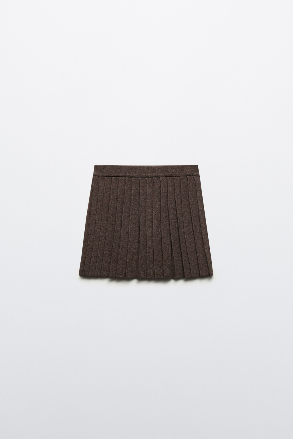 Юбка в складку из вязаного трикотажа - цвет коричневый - 8