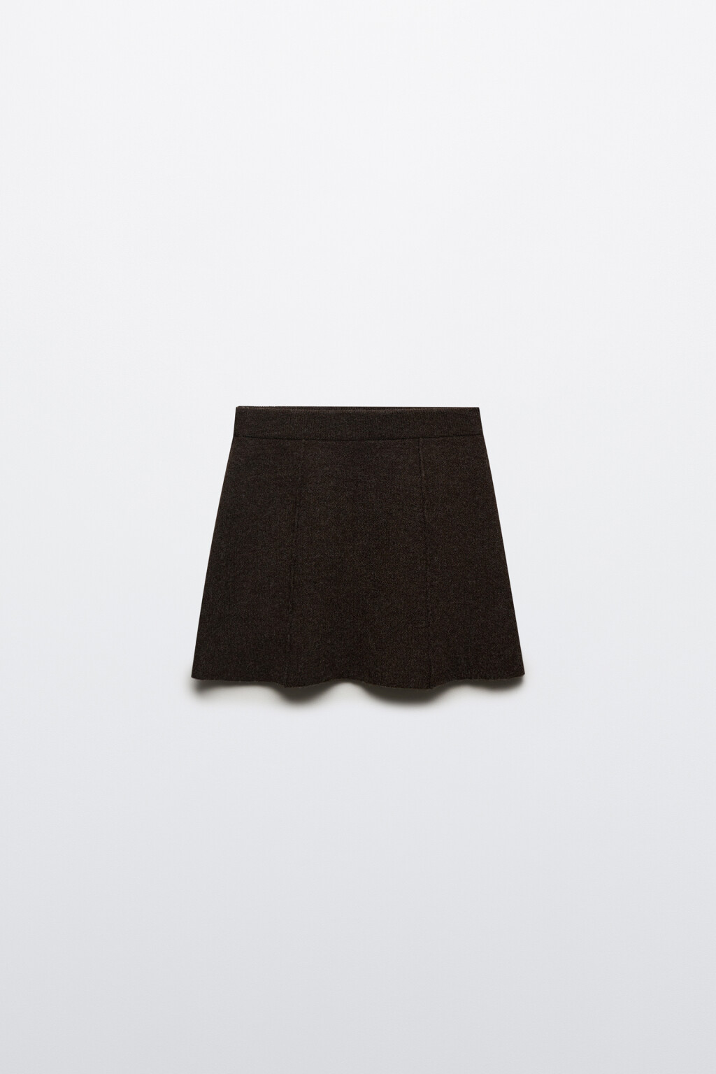 Юбка-трапеция из вязаного трикотажа - цвет бежевый - 7