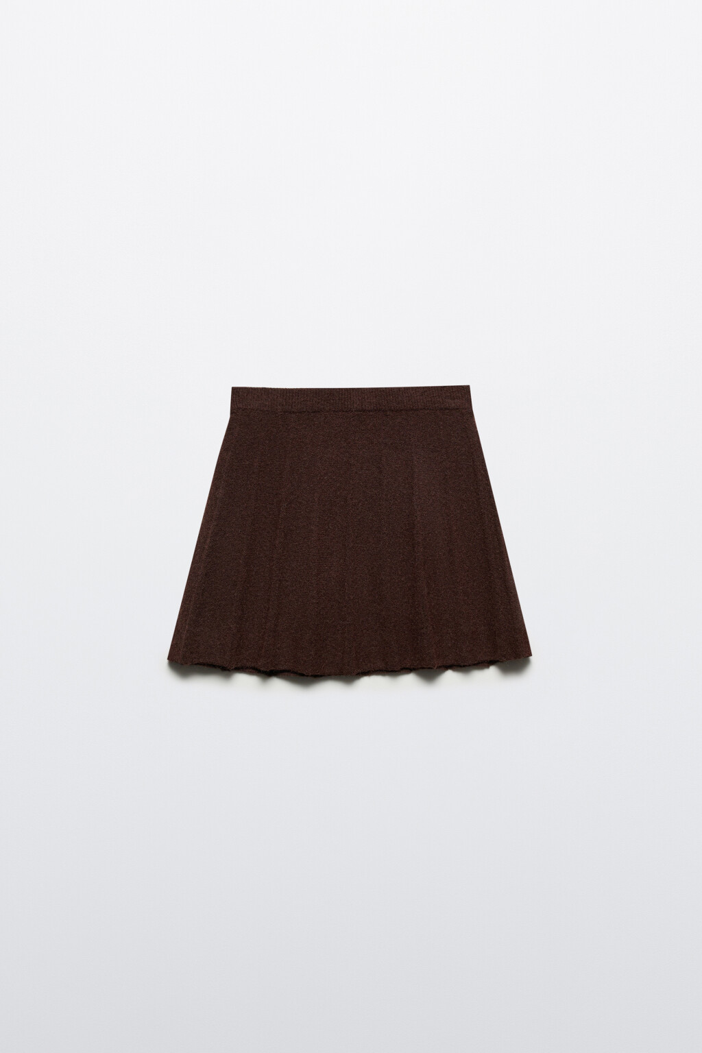 Юбка мини вязаная в складку - цвет коричневый - 7