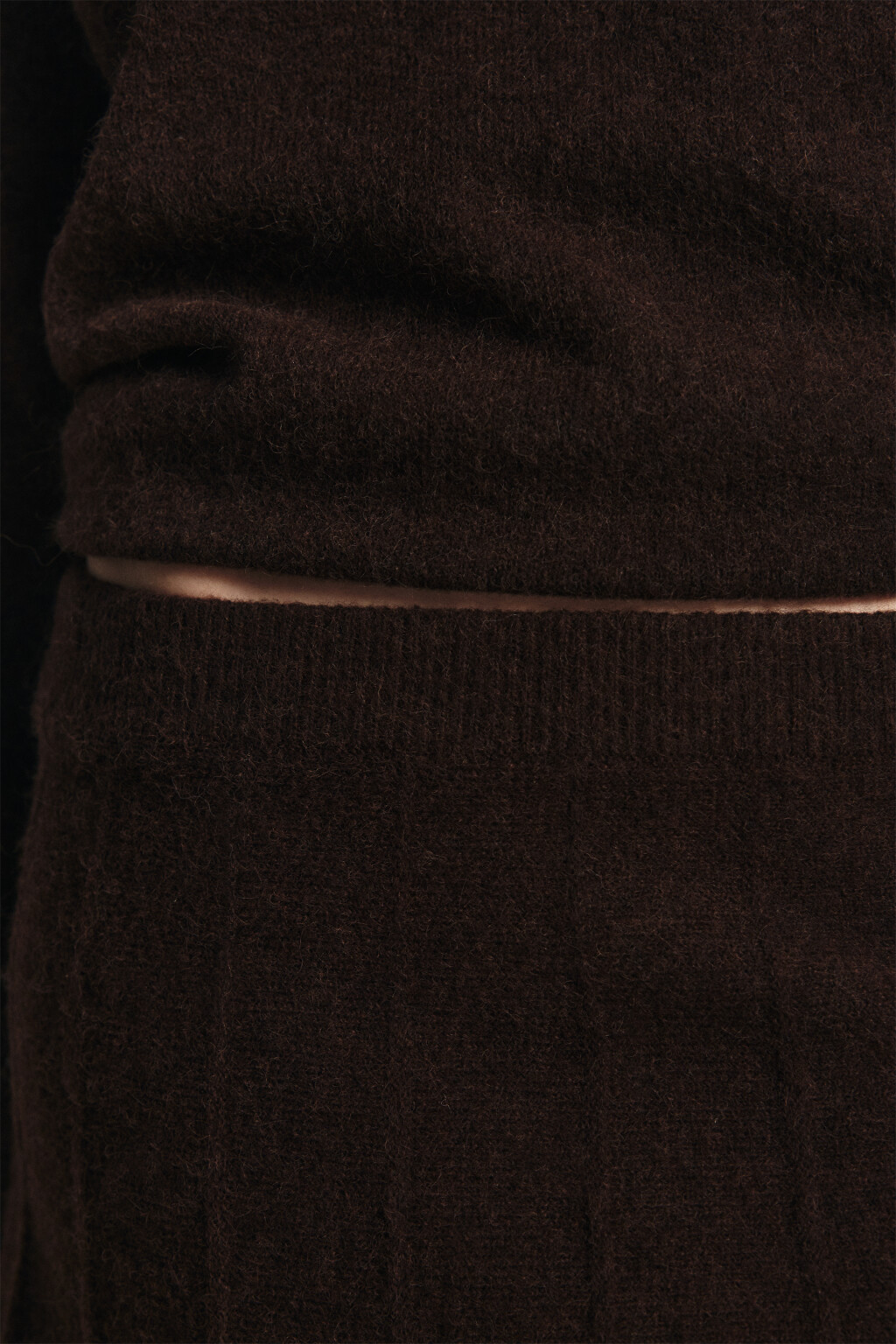 Юбка мини вязаная в складку - цвет коричневый - 5