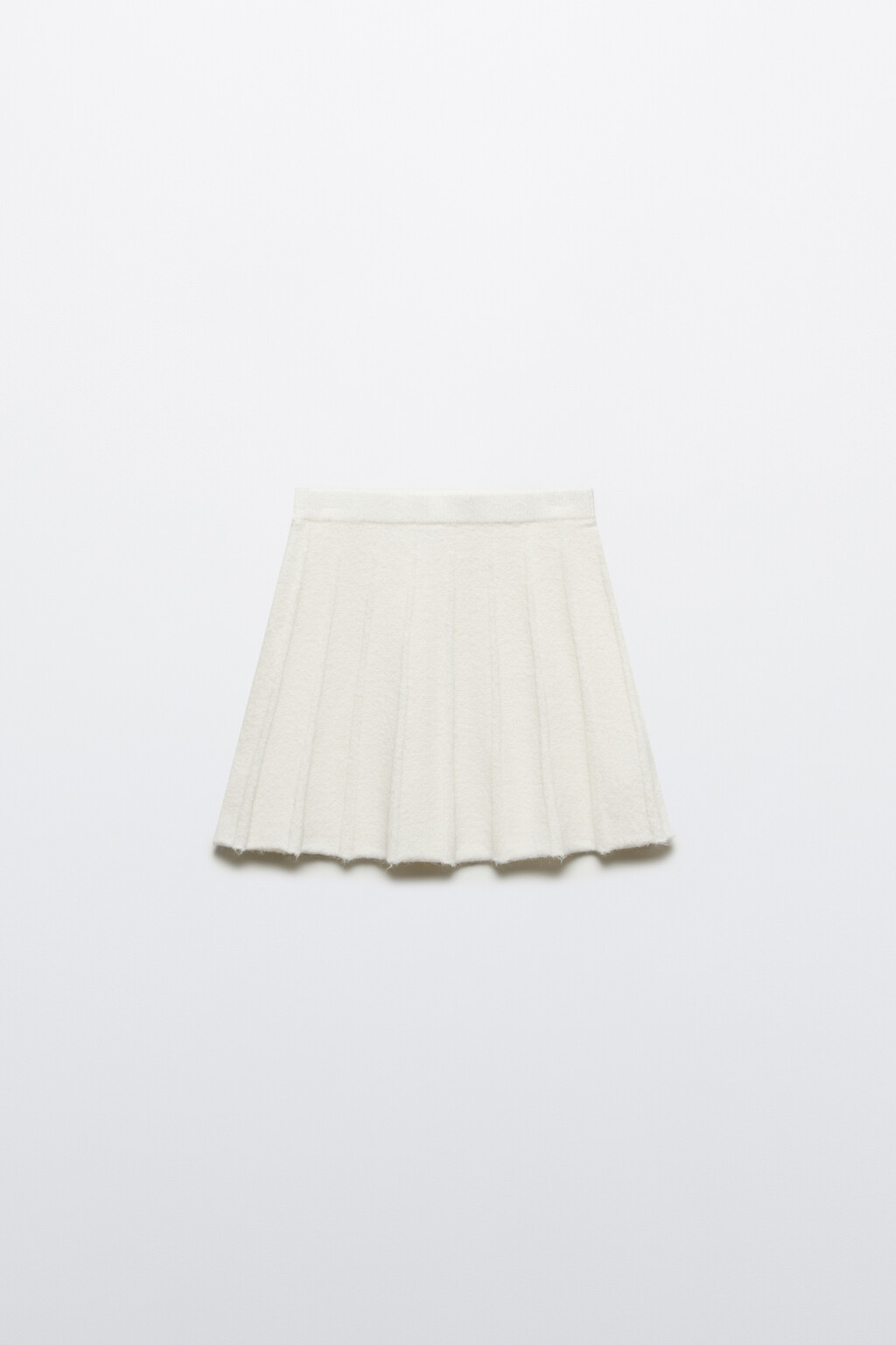 Юбка мини вязаная в складку - цвет молочный - 7