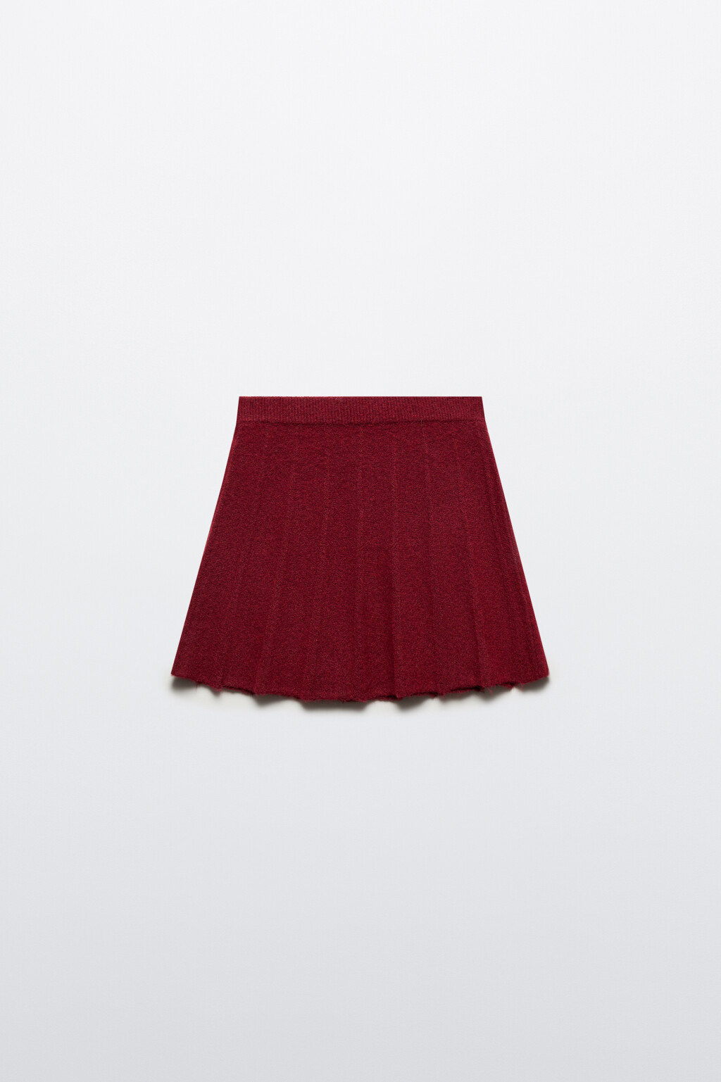 Юбка мини вязаная в складку - цвет бордовый - 7