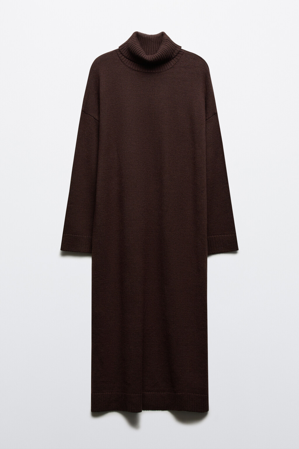 Платье миди из вязаного трикотажа - цвет коричневый - 7