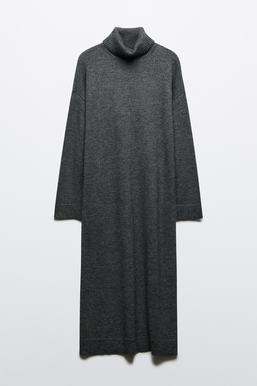 Платье миди из вязаного трикотажа - цвет серый - 8