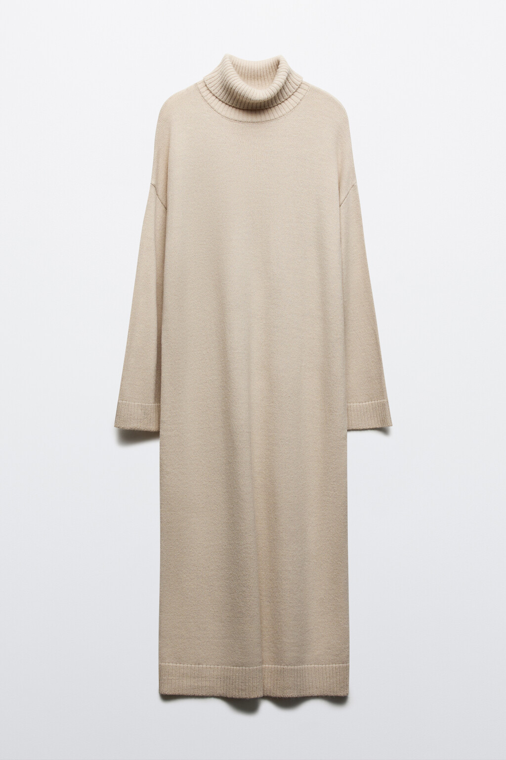 Платье миди из вязаного трикотажа - цвет бежевый - 6