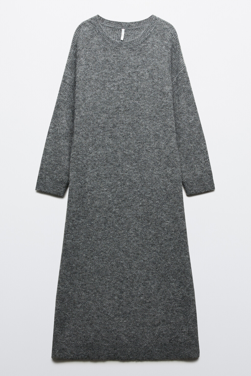 Платье миди из вязаного трикотажа - цвет серый - 7