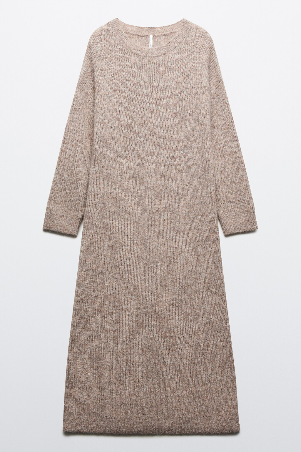 Платье миди из вязаного трикотажа - цвет бежевый - 7