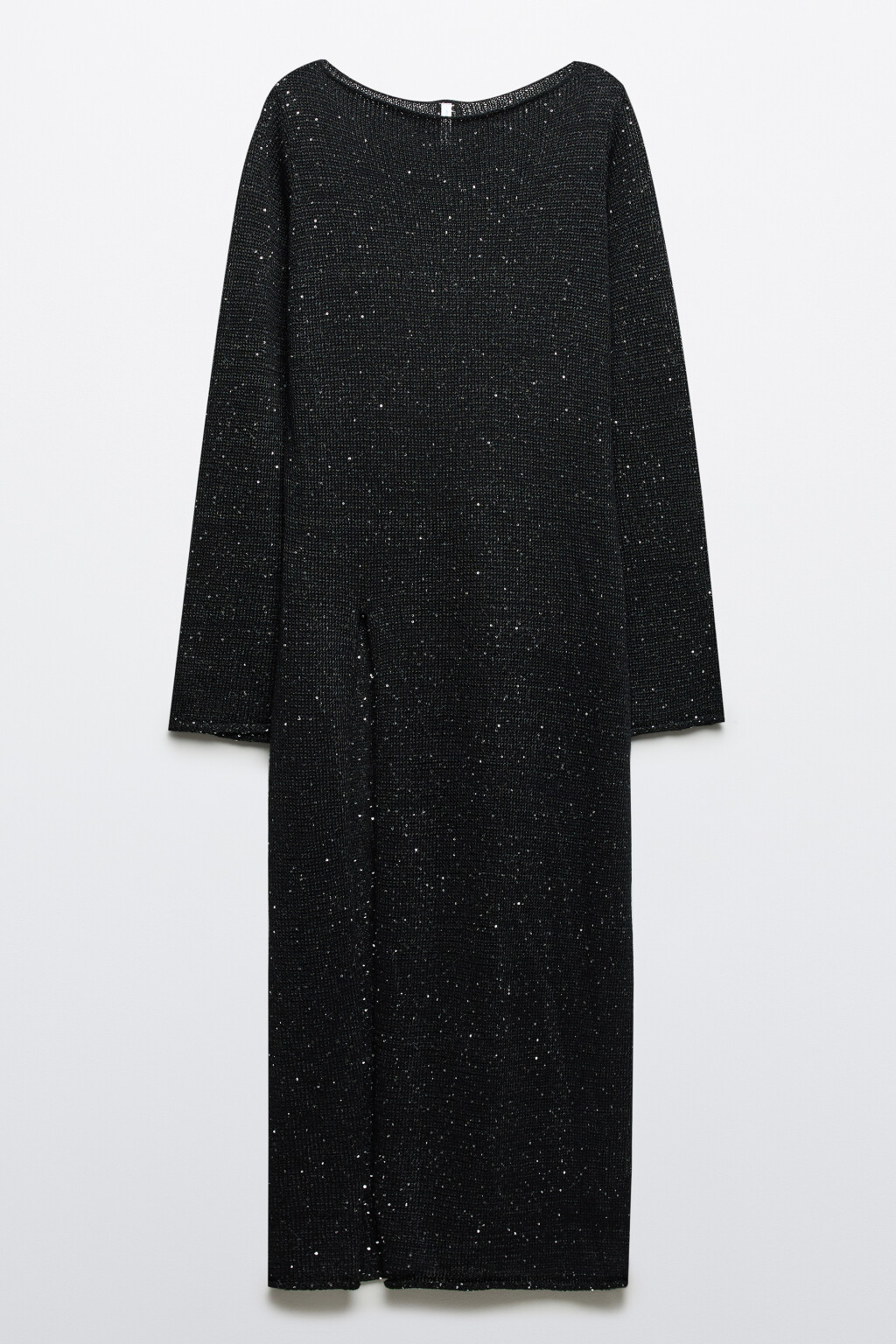 Платье макси вязаное с пайетками - цвет черный - 7
