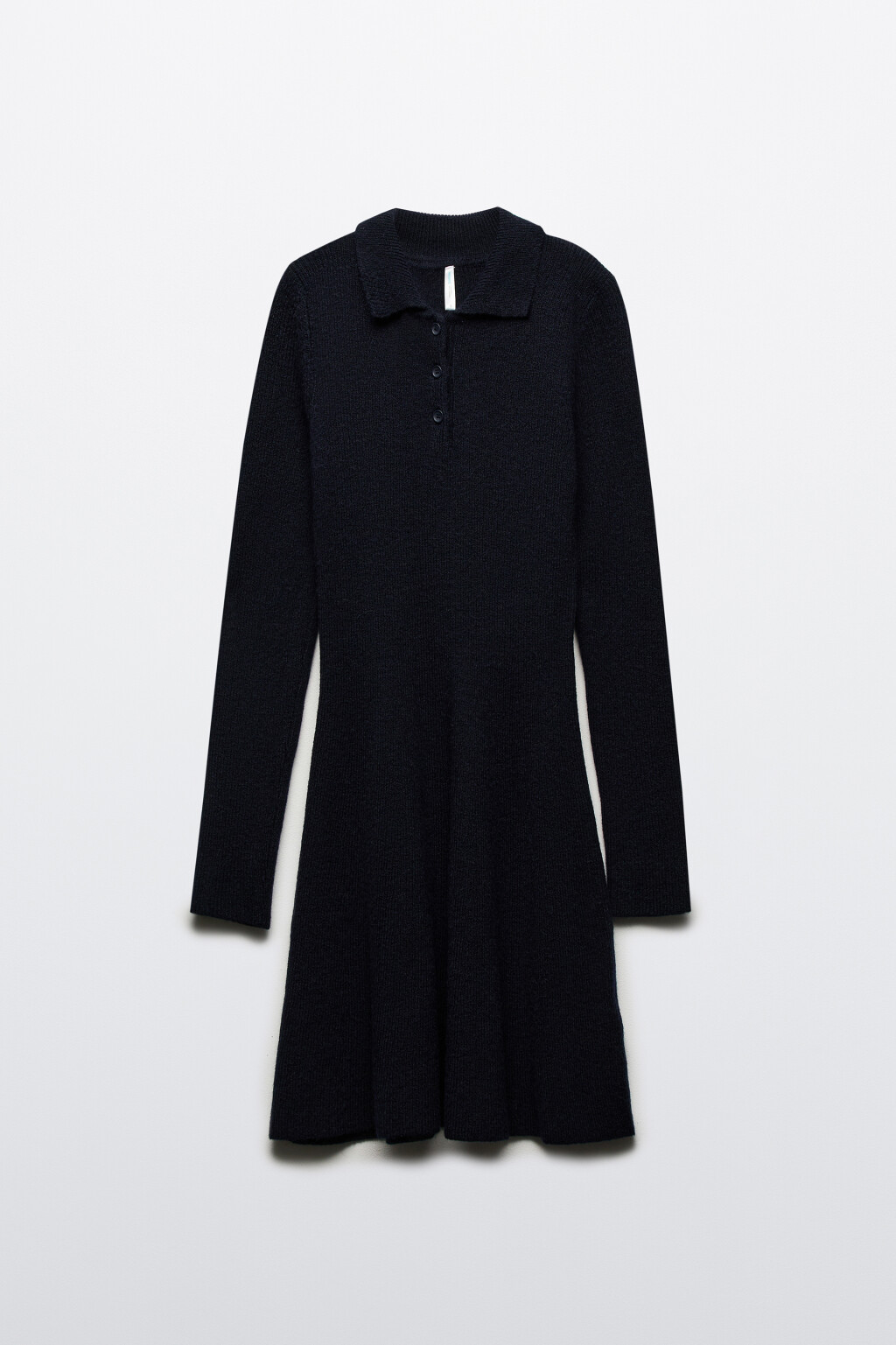 Платье-поло мини вязаное - цвет голубой - 7