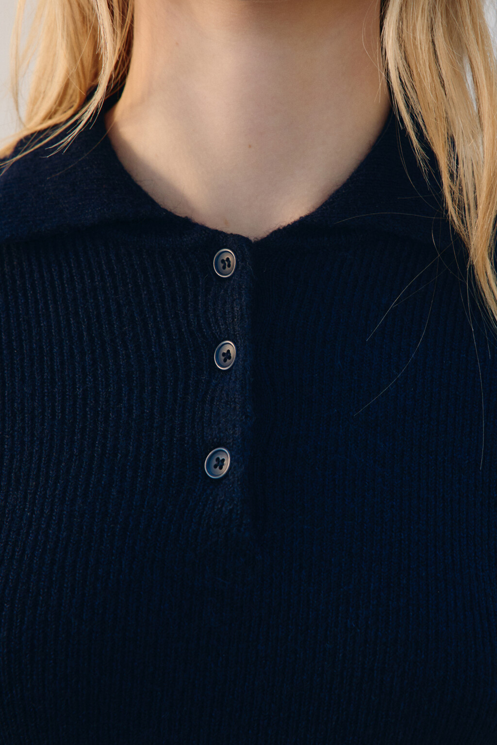 Платье-поло мини вязаное - цвет голубой - 5